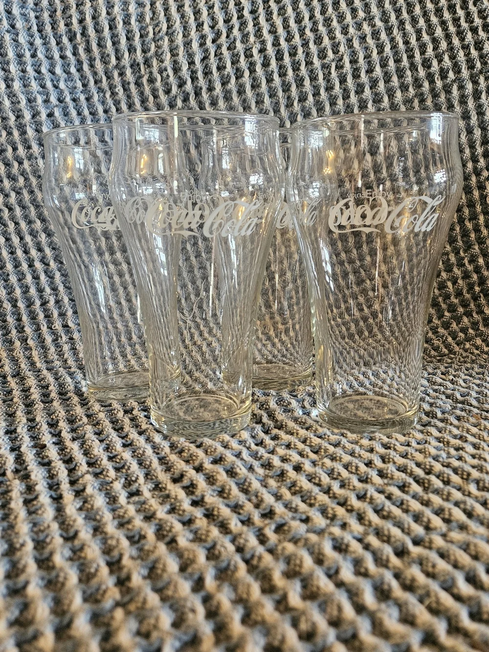 Coca Cola Clear Glass Pint Glasses - Set of 4 - Clear